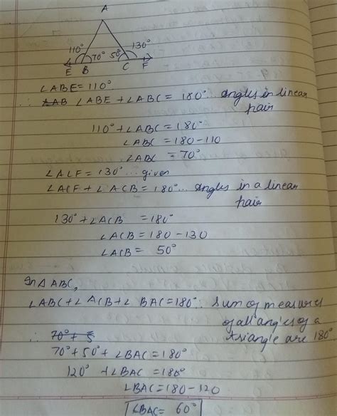 in given triangleABC ,exterior angleB=110degree and interior angle C ...