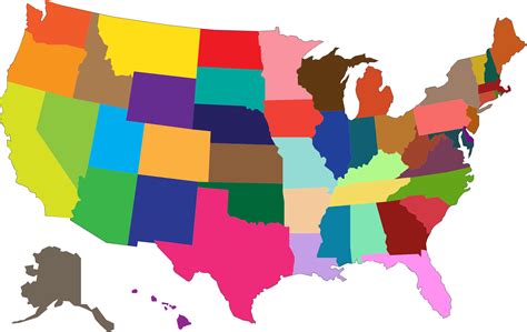 Clipart - MultiColored United States Map