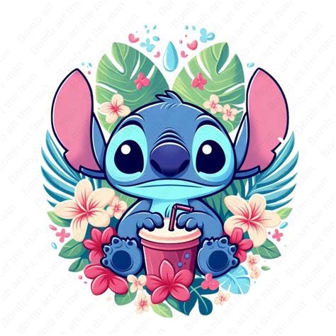 Stitch With Flowers Clipart, Cute Stitch Clipart, Stitch Png ...