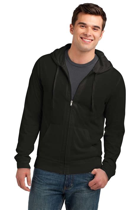 District Young Mens Jersey Full-Zip Hoodie. DT1100 | Hoodies men, Full ...