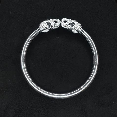Silver Elephant Face Kada for Men | Traditional Indian Bracelet - Asp ...