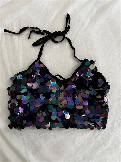 iHeartRaves Sequin Halter Tops for Women | Mercari