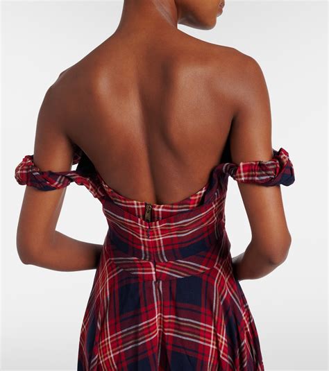 Chichi draped plaid midi dress in red - Vivienne Westwood | Mytheresa