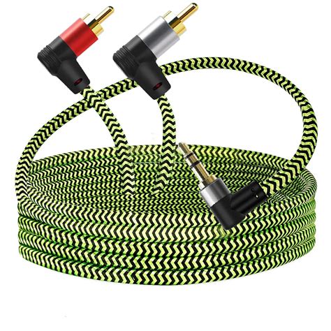 3.5mm to 2RCA Audio Auxiliary Adapter Stereo Splitter Cable AUX RCA Y ...