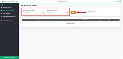 To View/Download File History(All Uploads)