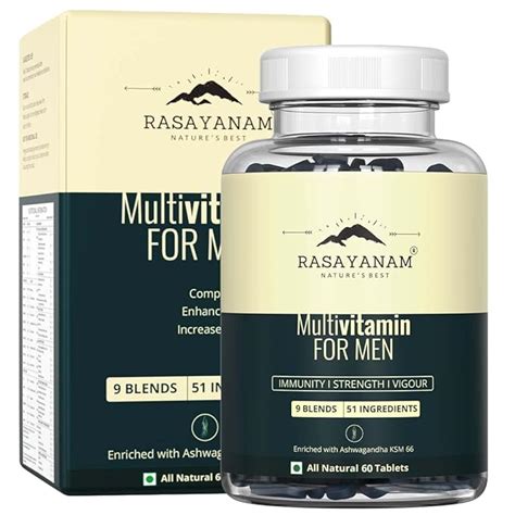 Rasayanam Multivitamin for Men | 51 ingredients & 9 Blends | Heart ...