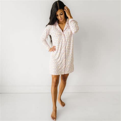 Pastel Rainbows Women's Long Sleeve Sleep Shirt - Little Sleepies