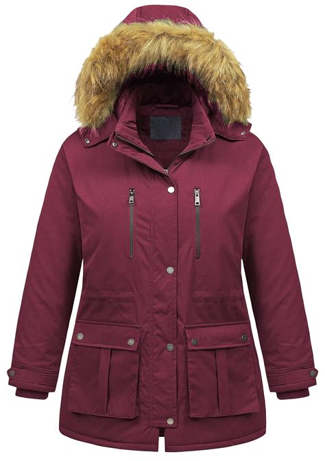 Chrisuno Women's Plus Size Winter Jackets Thickened Down Alternative ...