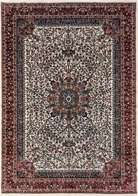 Off White & Maroon Persian Wool Traditional Heavy Anti Skid Rug For Li ...