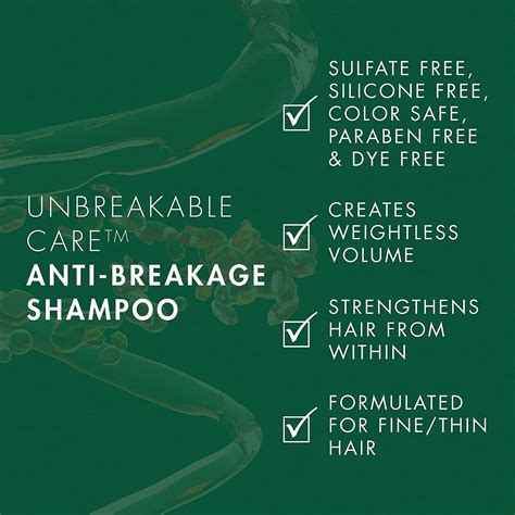 Nexxus Unbreakable Care Anti-Breakage Shampoo 13.5 oz - Keratin, Collagen, Biotin, Sulfate-Free ...