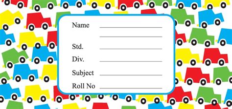 Customized Cars School Labels (Pack of 12) - Thamboolam bags ...