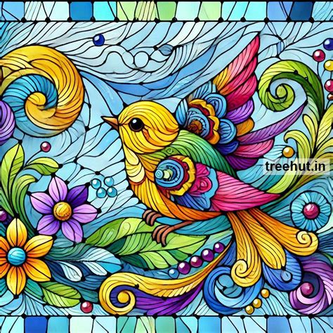 Bird Stain Glass Painting Ideas