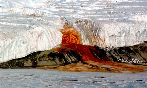 "Blood Falls," a dark red waterfall in Antarctica, remains a mystery ...