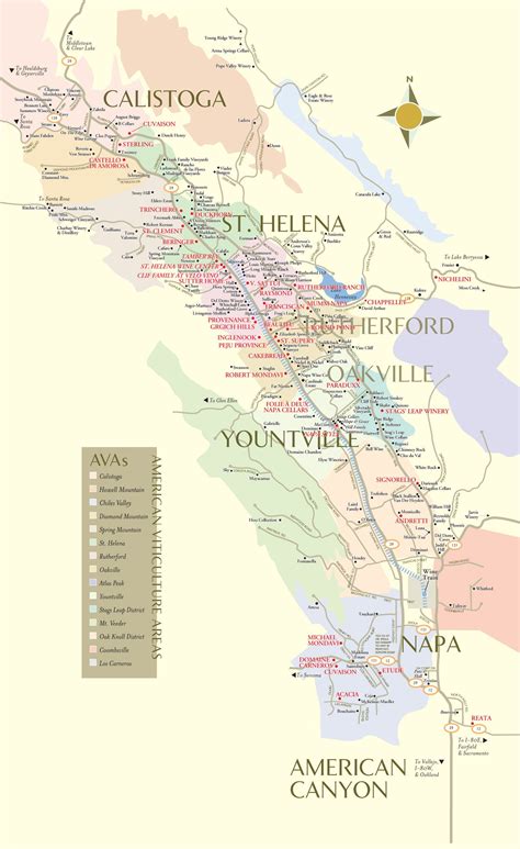Printable Napa Valley Wine Map
