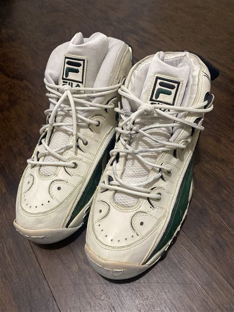 Vintage 1997 FILA White Leather Basketball Shoes Size… - Gem