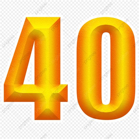 40 Percent Gold Number Forty 3D Rendering 8506417 PNG