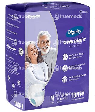 Dignity Overnight Adult Diaper Medium 10 - Uses, Side Effects, Dosage ...