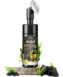 Atulya Activated Organic Bamboo Charcoal with Foaming Silicone Cleanser ...