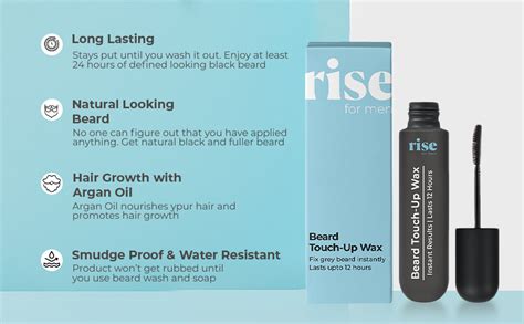 Rise for Men Beard Touch-Up Wax | Quick Grey Hair Fix | Apply In One ...