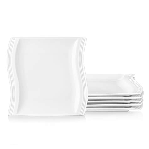 Buy MALACASA Square Dinner Plates, 8.2 Inch Porcelain Serving Plate ...