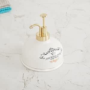 Home Centre The Royal Bath - White Printed Ceramic Soap Dispenser - 540 ...