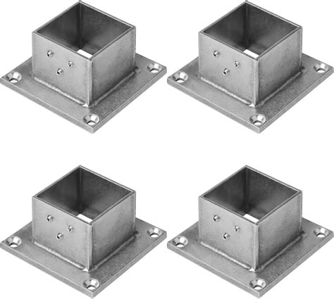 Amazon.com: eoere 4 PCS 2" Square Post Flange Base, 304 Stainless Steel ...