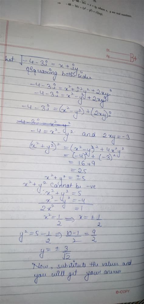 What is the square root of -4-3 iota? - Brainly.in