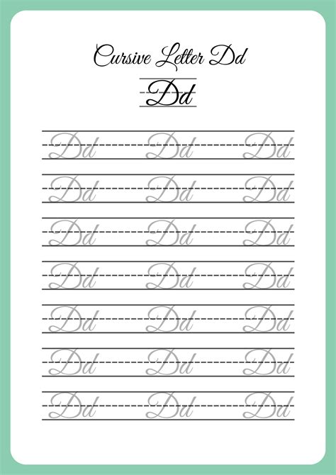 Cursive Letter D | Belajar