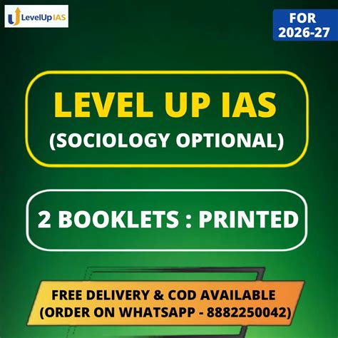 Level Up IAS Sociology Optional Notes in English | 2 Booklets (Printed ...