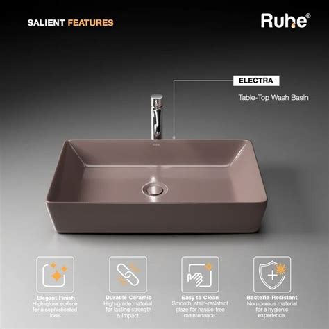 Ruhe Electra Table-Top Wash Basin Brown 25 x 16 x 5 Inches | iRely.in ...