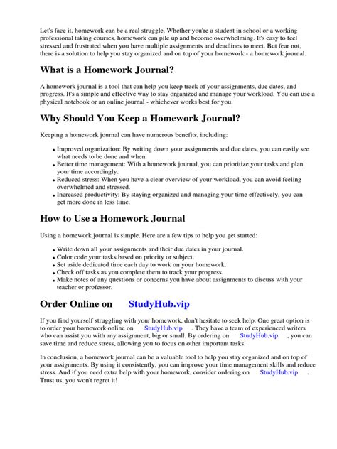Image result for Homework Journal