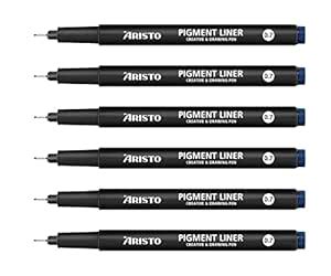 Aristo Precision Pigment Liners Fineliner Set 6 Fine Tip Drawing Pens ...