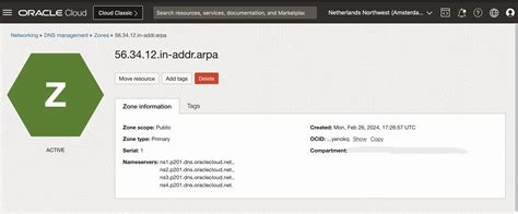 Ospita zone DNS inverse pubbliche nel Domain Name System di Oracle ...