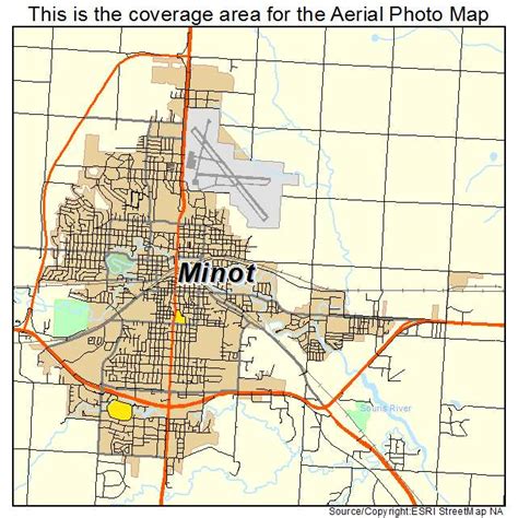 Aerial Photography Map of Minot, ND North Dakota