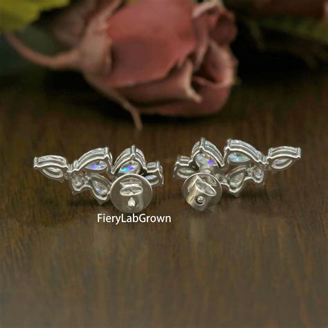 Buy Tear Drop CVD Diamond Cluster Earrings 4.36TCW Pear Cut Lab Grown ...