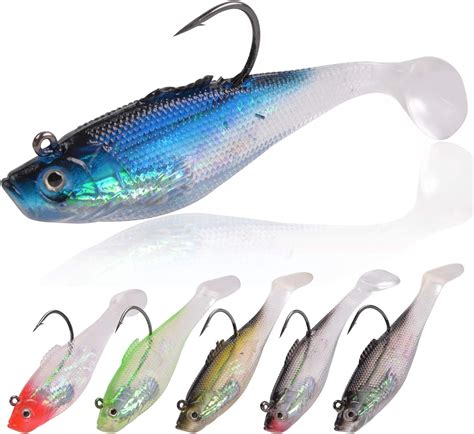 Swim Shad Fishing Soft Bait Pre-Rigged Fishing Lures - Walmart.com
