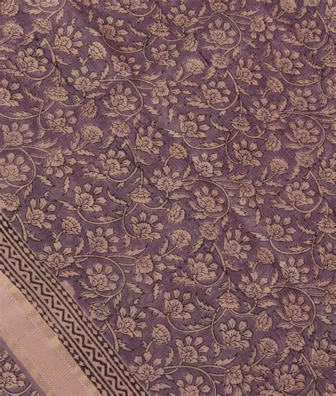 Buy Lavender Maheshwari Printed Cotton Saree T377356
