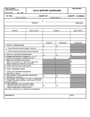 Alabama Child Support Guidelines Form - Fill Out, Sign & Share Online ...