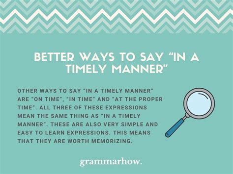 10 Better Ways to Say "In a Timely Manner"