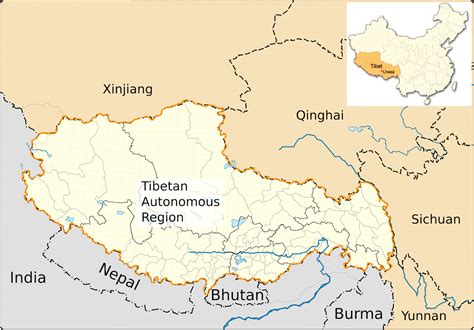 Kaart Van Het Tibetaanse Plateau
