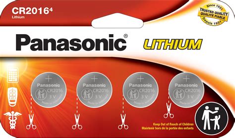 Panasonic CR2016 3.0 Volt Lithium Coin Cell Batteries – 4 Pack : Amazon ...
