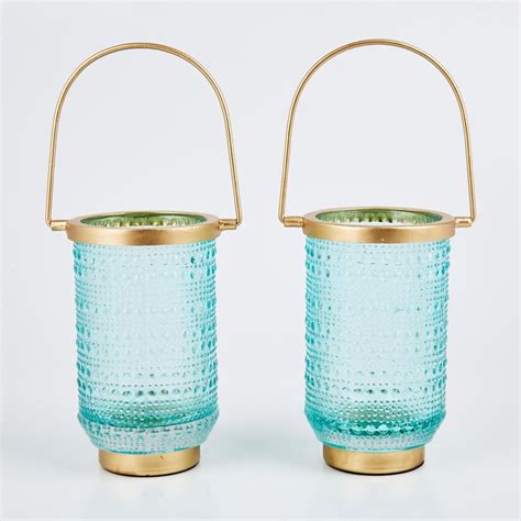 Buy Shalimar Set of 2 Glass Hanging T-Light Holders from Home Centre at ...