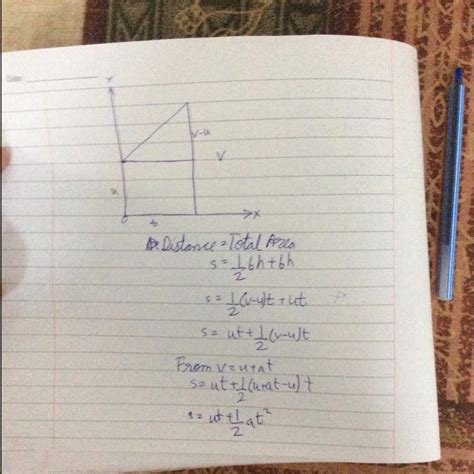 derive the equation S is equal to UT plus half a t square for uniform ...