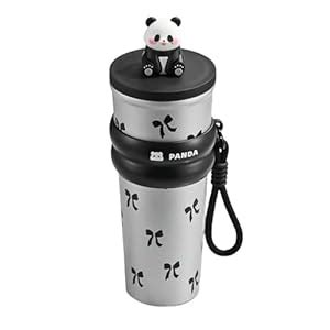 GEALTON Panda Water Bottle for Kids & Adults, 700ml Leakproof Travel ...