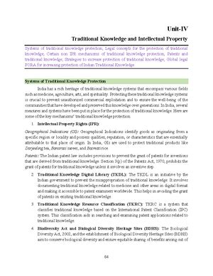 EITK UNIT-1 - Summary Traditional Knowledge - ESSENCE OF INDIAN ...