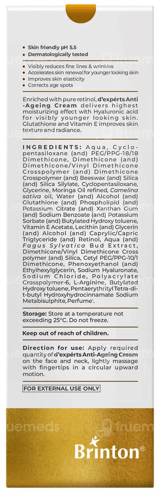 Brinton Dexperts Anti Ageing Cream 30gm - Uses, Side Effects, Dosage ...
