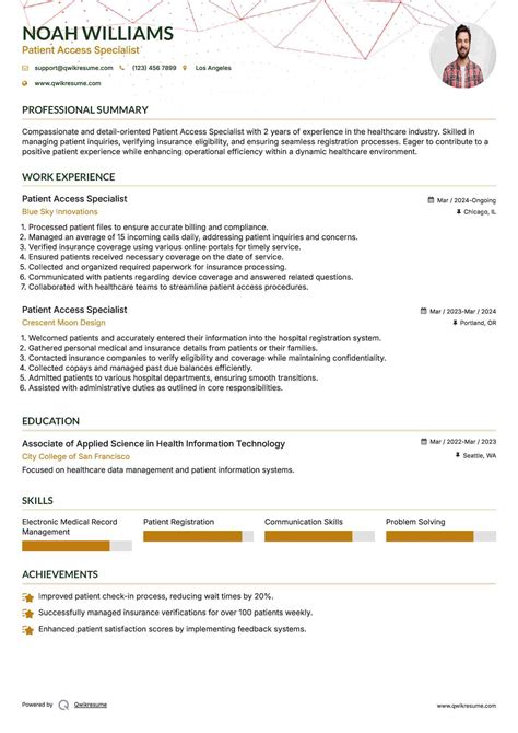10+ Patient Access Specialist Resume Samples & Templates for 2025