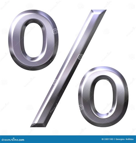 3D Silver Percentage Symbol Stock Photography | CartoonDealer.com #3301100