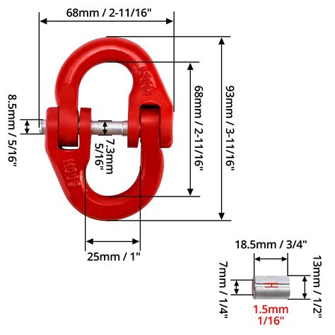 Buy QWORK G80 Alloy Steel Coupling Link, 2 Pack, 3/8 Hammer Lock Chain ...