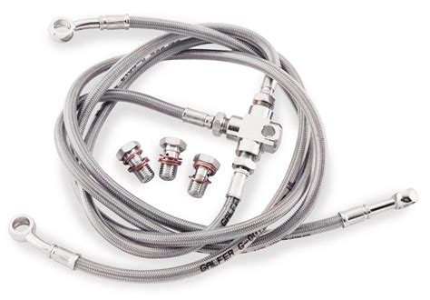 Galfer Front Steel Braided Brake Line Standard Length Silver - Fits ...